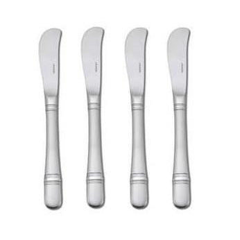 Oneida Satin Astragal Set of 4 Butter Spreaders | Extra 30% Off Code FF30 | Finest Flatware